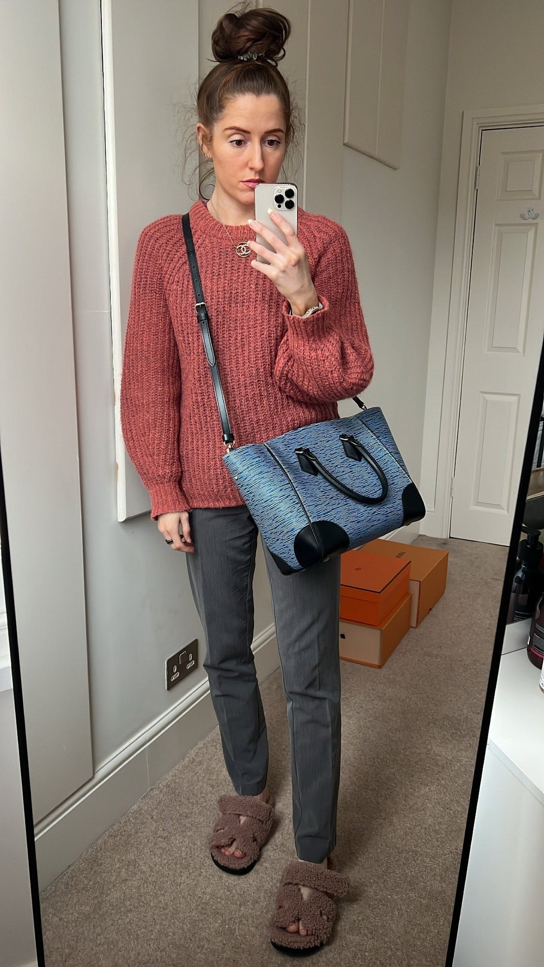 Louis Vuitton Phenix Shoulder Tote in Blue Jean Denim Blue Epi Noir