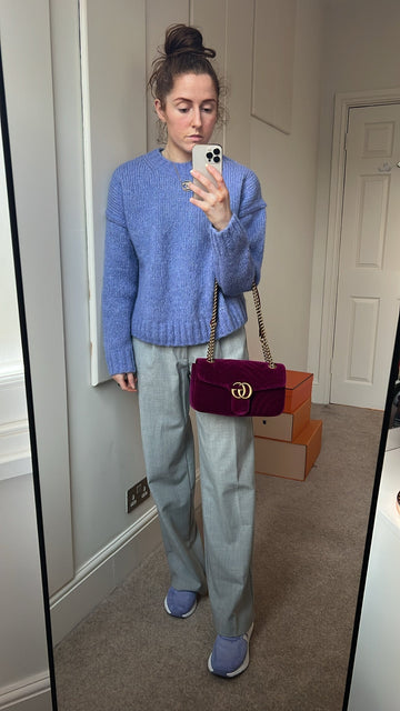 Gucci VS Fuschia Velvet tMarmont Small Shoulder Bag (RRP £1490)