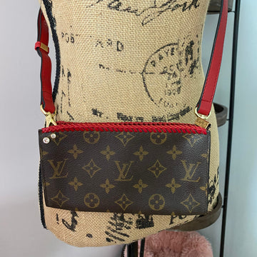 The Junco Crossbody -CS Monogram in Red