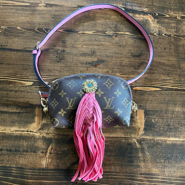 The Junco -CS Monogram in Pink Flower Crossbody Bag