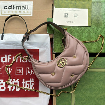 VS marmont half-moon shaped 21cm nude calfskin gold hardware