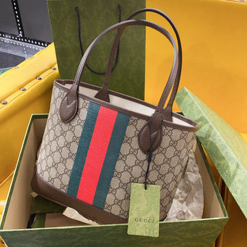 VS OPHIDIA SMALL 25 TOTE IN BEIGE AND EBONY CANVAS