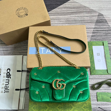VS MARMONT MEDIUM 26 BAG IN COOL GREEN VELVET