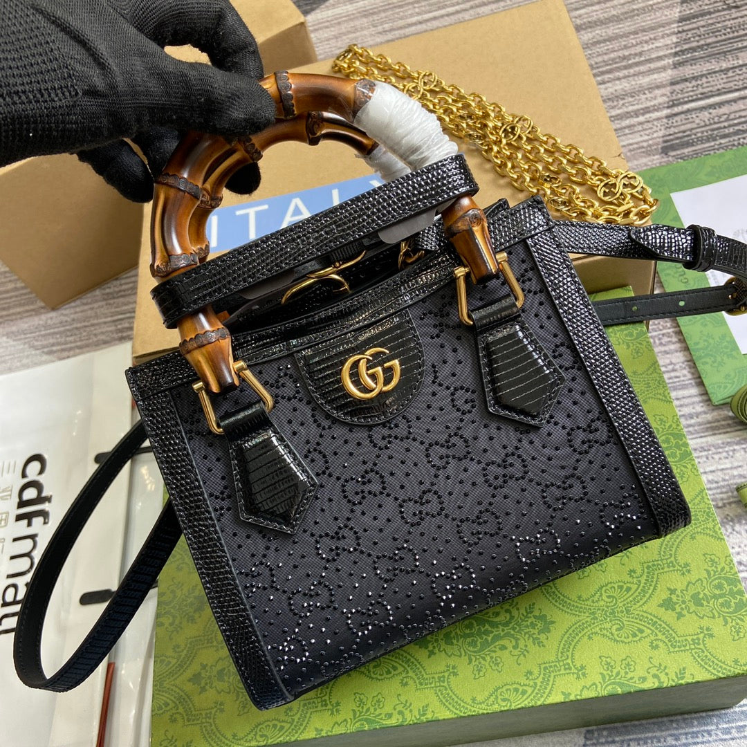 VS DIANA JUMBO 20 MINI TOTE BAG BLACK CANVAS
