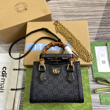 VS DIANA JUMBO 20 MINI TOTE BAG BLACK CANVAS