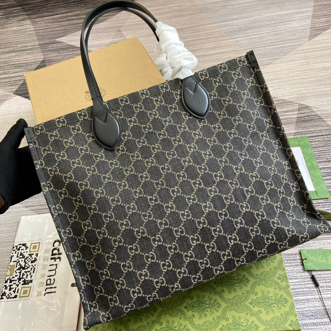 OPHIDIA VS 41 LARGE TOTE BAG IN BLACK DENIM
