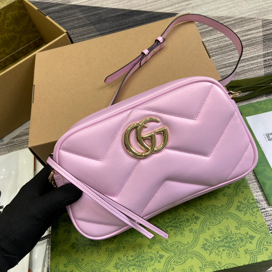 VS MARMONT 24 SMALL MATELASS¨¦ SHOULDER BAG LIGTH PINK CALFSKIN