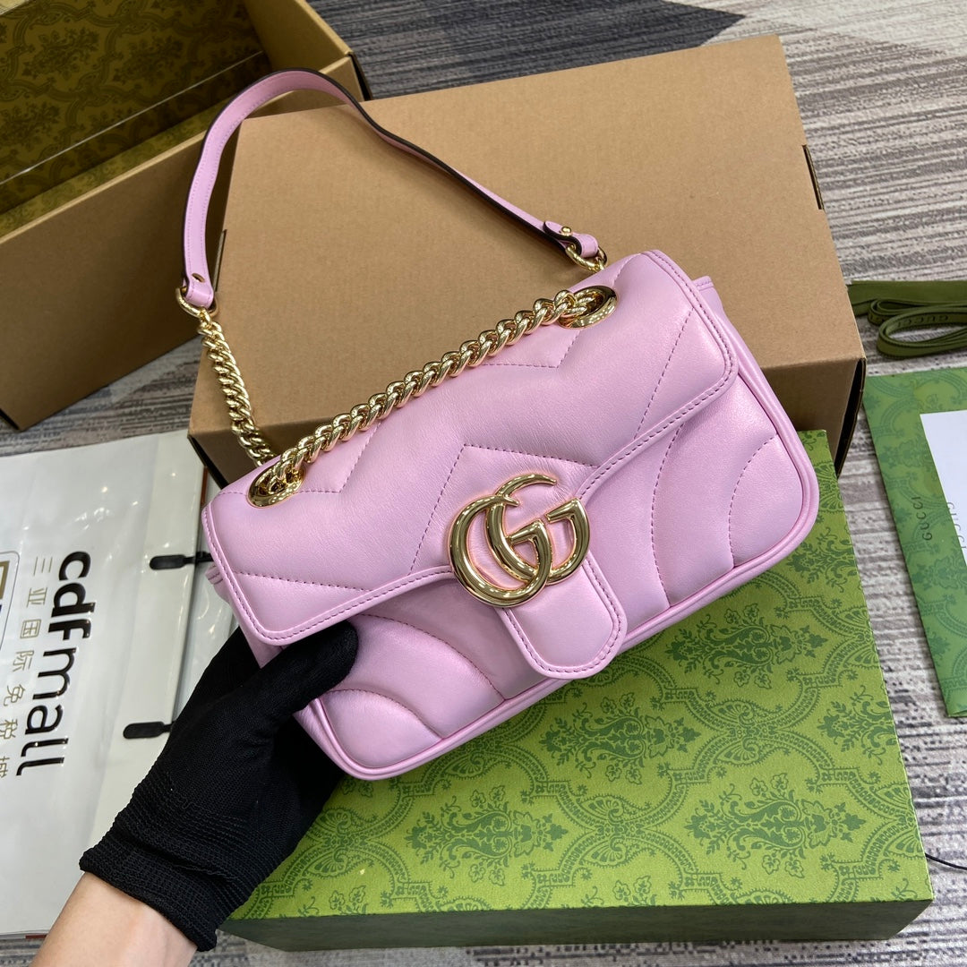 VS MARMONT 23 SMALL SHOULDER BAG LIGHT PINK CALFSKIN