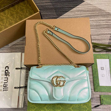 VS MARMONT 26 MEDIUM SHOULDER BAG BLUE IRIDESCENT CALFSKIN