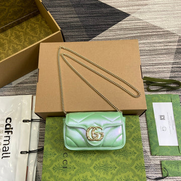VS MARMONT 16 MINI SHOULDER BAG GREEN IRIDESCENT CALFSKIN
