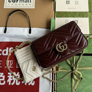 VS marmont 26cm cherry red calfskin gold hardware