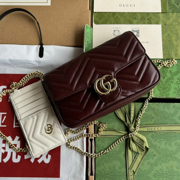 VS marmont 21cm cherry red calfskin gold hardware