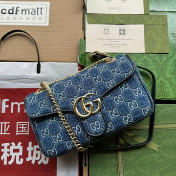 VS marmont 26cm blue monogram denim gold hardware
