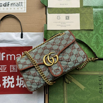 VS marmont 26cm chocolate blue monogram canvas gold hardware