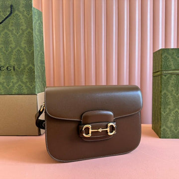 VS 1955 Horsebit Mini Bag 20cm Brown Calfskin Gold Hardware
