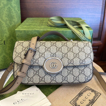VS MINI 21 CLASSIC SHOULDER BAG IN BEIGE CANVAS
