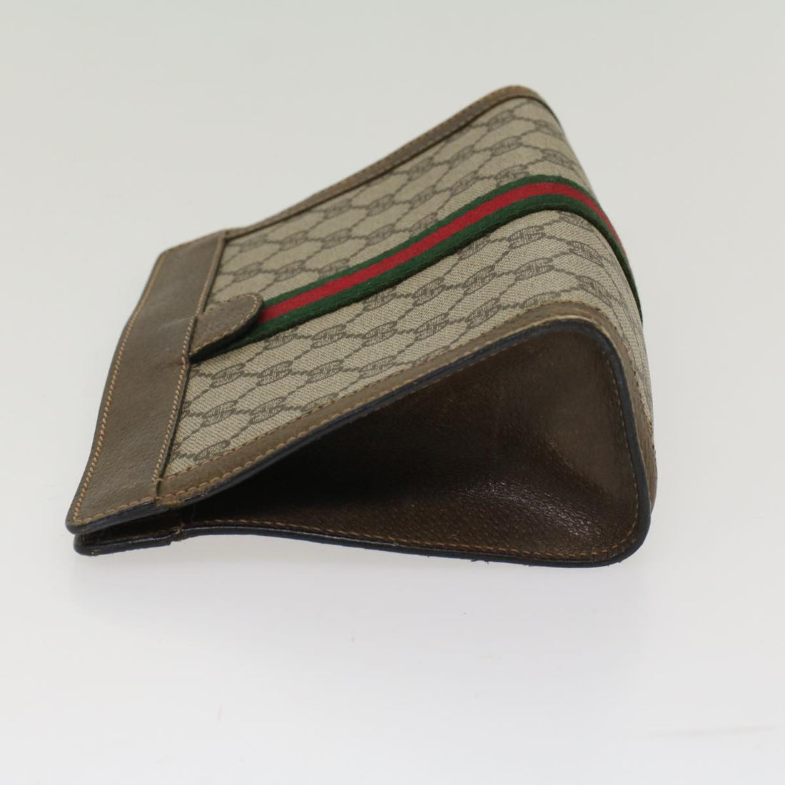 GUCCI VS Canvas Web Sherry Line Clutch Bag Beige Red 67.014.2125  ki3236
