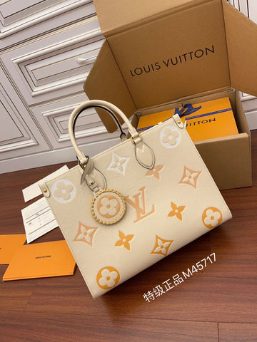 M45717 ONTHEGO MM BAG TOTE M45717 M45718 Cream/Saffron/blue