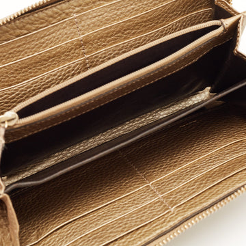 GUCCI Beige VS Canvas and Leather Bamboo Tassel Zip Around Wallet