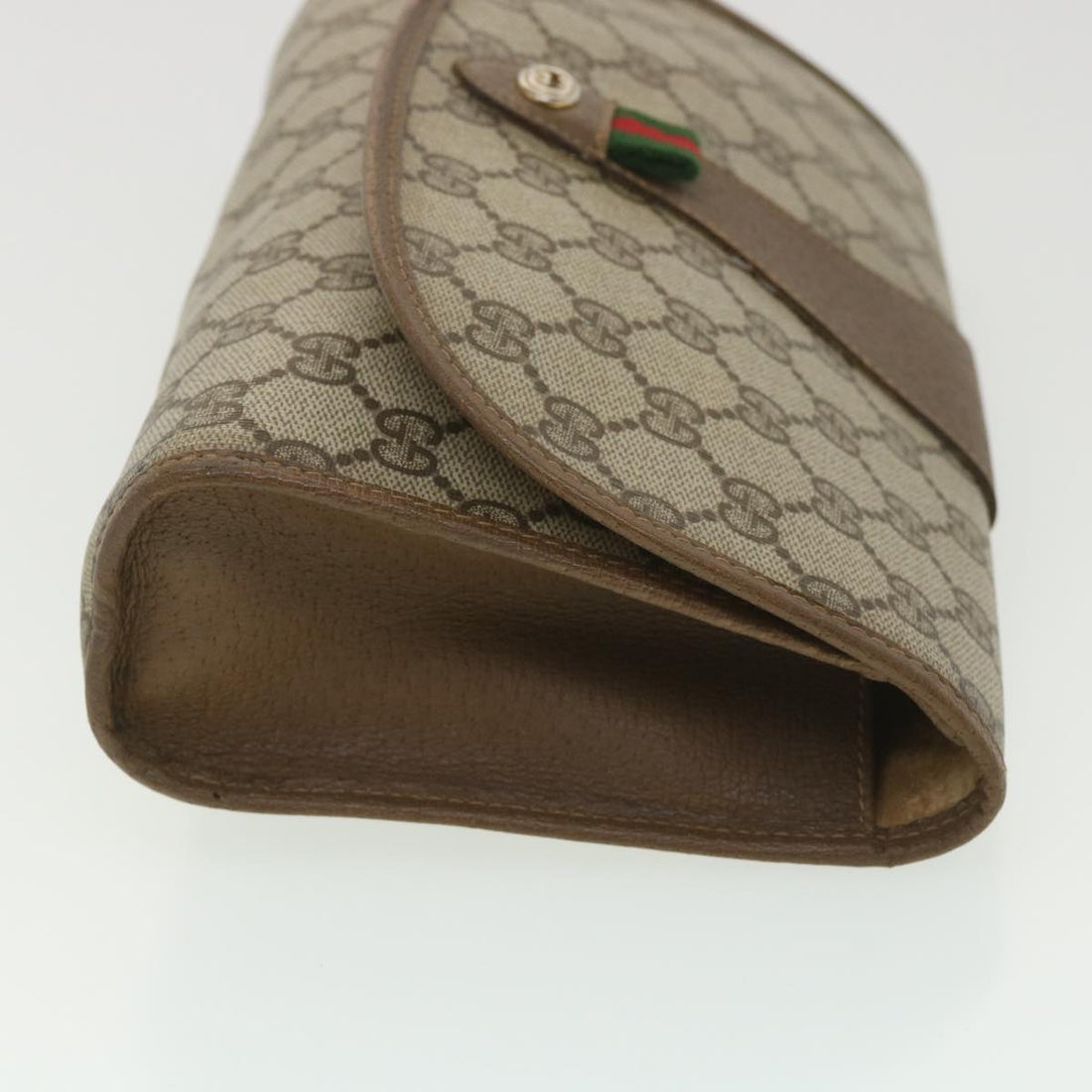 GUCCI VS Canvas Web Sherry Line Clutch Bag Beige Green Red 89.01.030  ny214