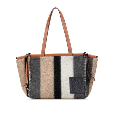 Loewe Wool Leather Anagram Logo Tote Bag