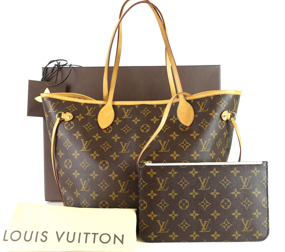 Louis Vuitto Neverfull MM Monogram Canvas Tote Bag with Pochette