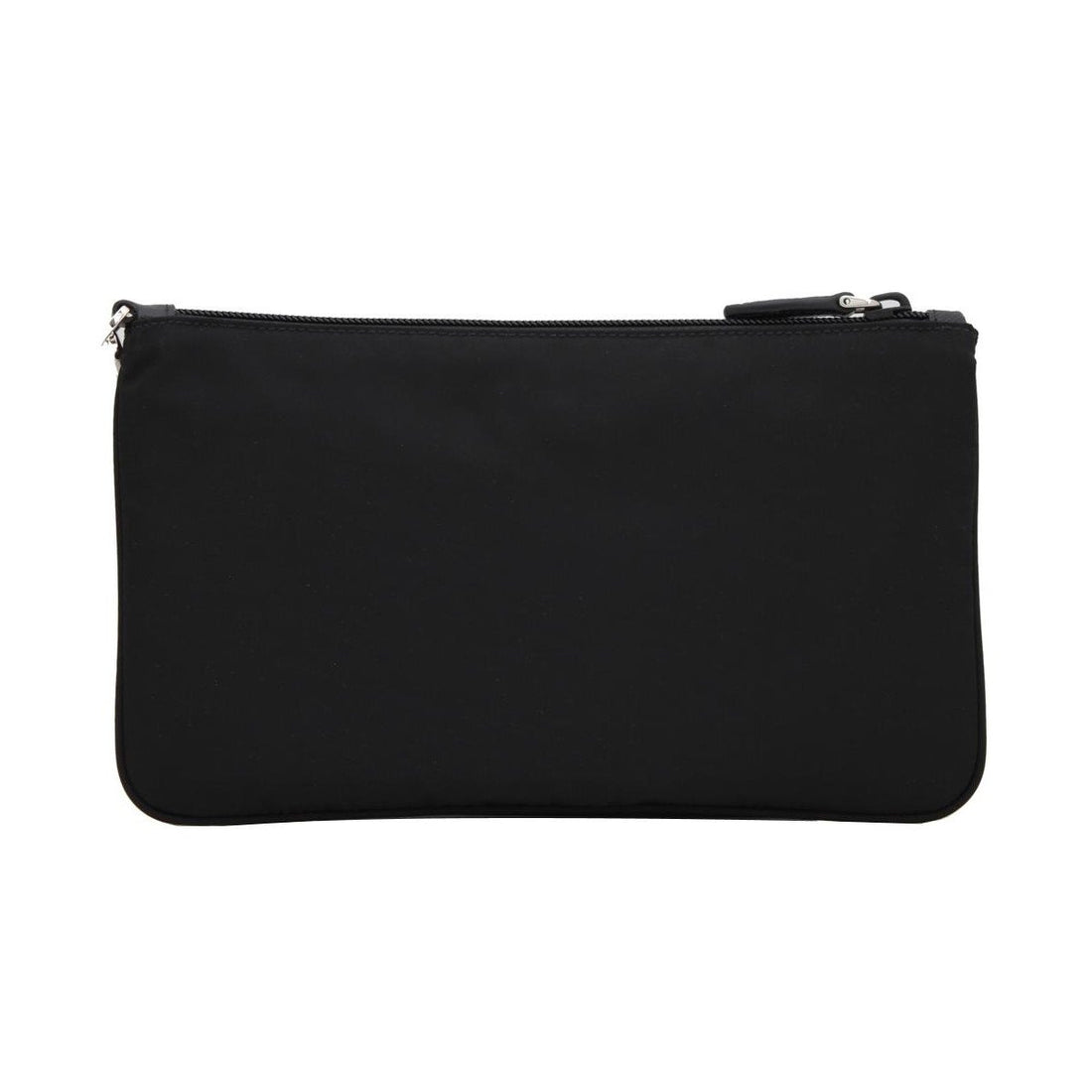Prada Black Tessuto Nylon Pouch Prada Logo Wristlet Clutch Bag 1NH545