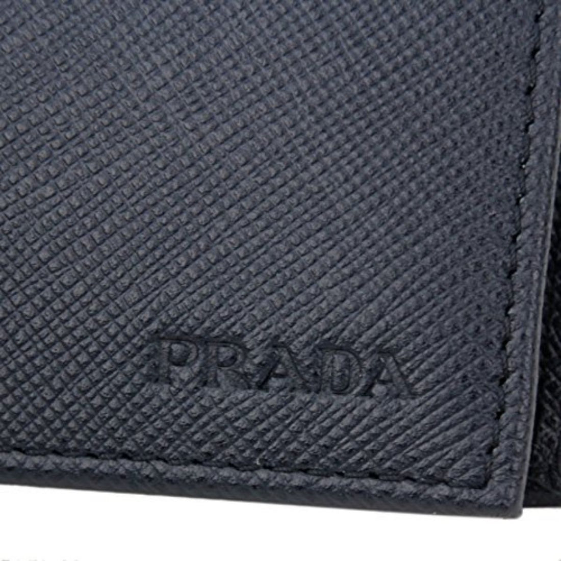 Prada Men's Baltico Blue Saffiano Leather Logo Billfold Bifold Wallet 2MO738