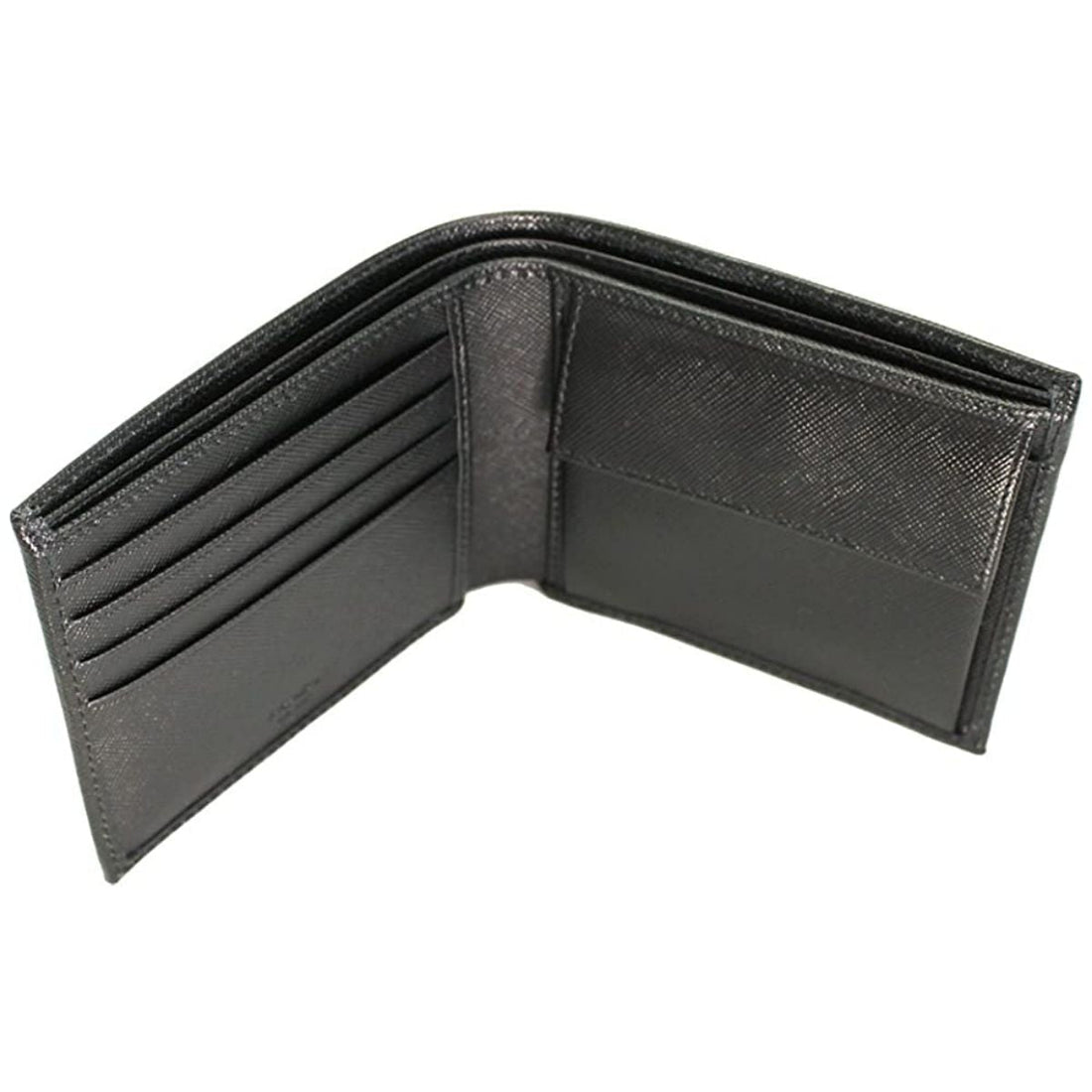 Prada Men's Black Saffiano Leather Logo Billfold Bifold Wallet 2MO738
