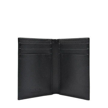 Prada Men's Saffiano Leather Vertical Card Black Holder 2MC101