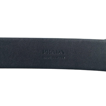 Prada Navy Blue Saffiano Leather Belt w Silver Belt Buckle 2CM046 Size 90 / 36