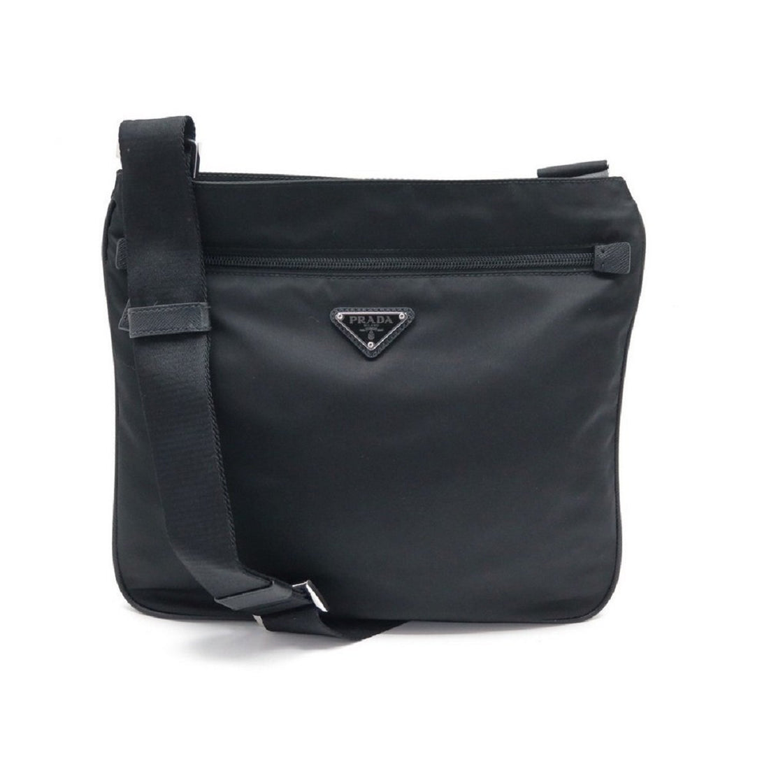 Prada Tessuto Saffiano Black Messenger Bag Cross Body 2VH563