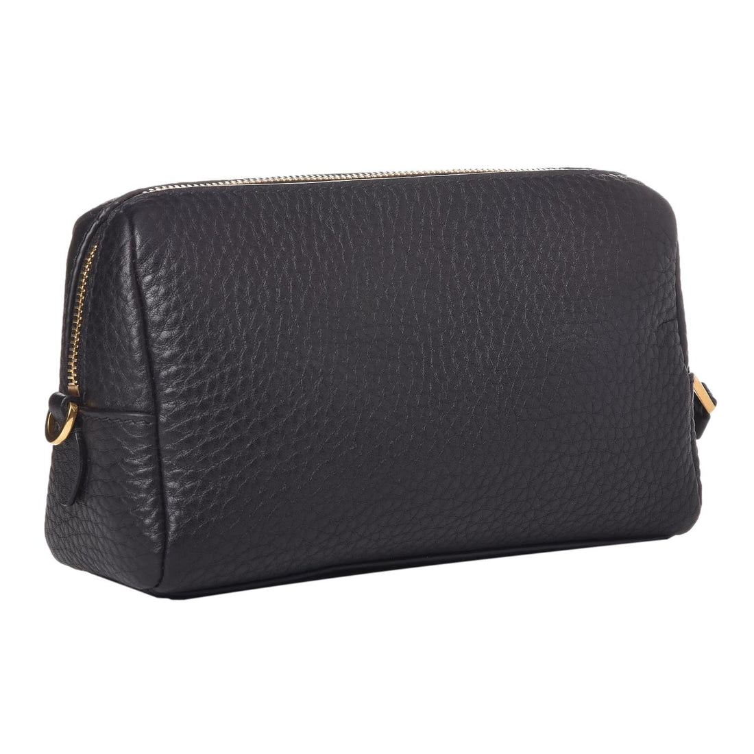 Prada Vitello Daino Black Leather Cosmetic Pouch 1ND004