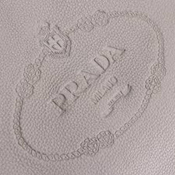Prada Vitello Phenix Grey Leather Embossed Logo Hobo Tote Bag 1BC051