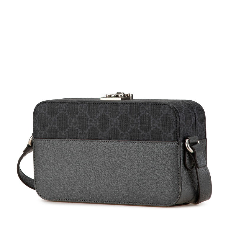 Gucci PVC Leather Cutout Interlocking G Shoulder Bag 725341