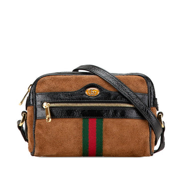 Gucci Suede Patent Leather Ophidia Shoulder Bag 573321