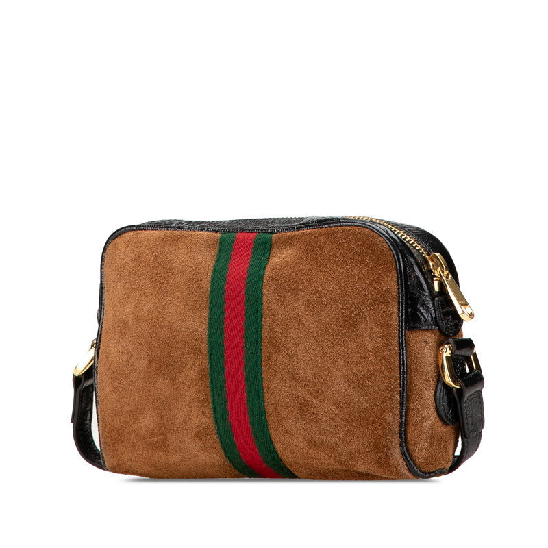 Gucci Suede Patent Leather Ophidia Shoulder Bag 573321
