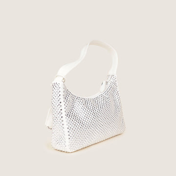 Satin Mini Bag with Crystals