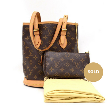 Louis Vuitto Bucket PM Monogram Canvas Shoulder Bag