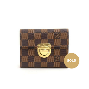 Louis Vuitto Portefeuille Koala Damier Ebène Canvas Trifold Wallet
