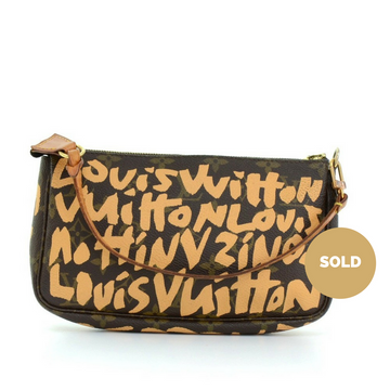 Louis Vuitto Monogram Canvas Pochette Accessoires Evening Bag - 2001 Limited Graffiti Edition