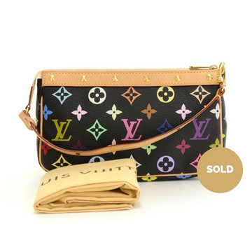Louis Vuitto Pochette Accessoires Multicoloured Monogram Canvas Evening Bag