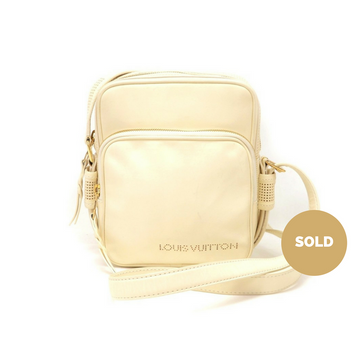Louis Vuitto Off White Leather Messenger Bag