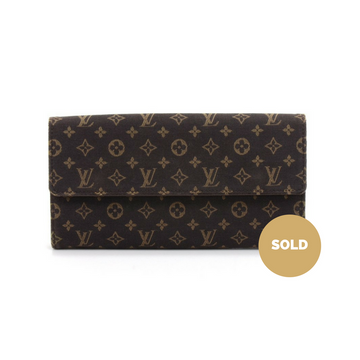 Louis Vuitto Ebene Mini Lin Monogram Canvas Bifold Wallet