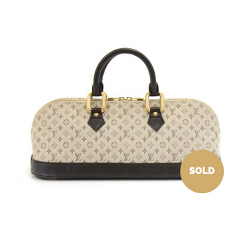 Louis Vuitto Alma Long Mini Lin Canvas Handbag