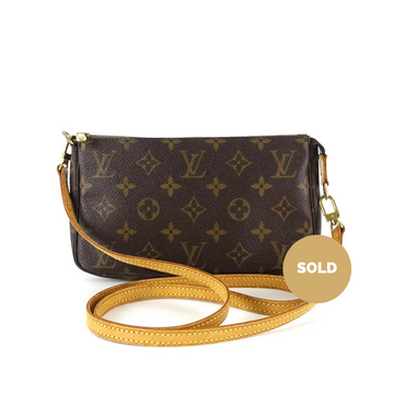 Louis Vuitto Pochette Accessoires Monogram Canvas Bag with Long Strap