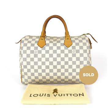 Louis Vuitto Speedy 30 Damier Azur Canvas City Handbag