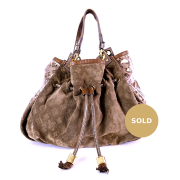 Louis Vuitto Irene Monogram Suede Hobo Bag