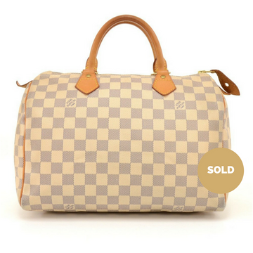 Louis Vuitto Speedy 30 Damier Azur Canvas Handbag