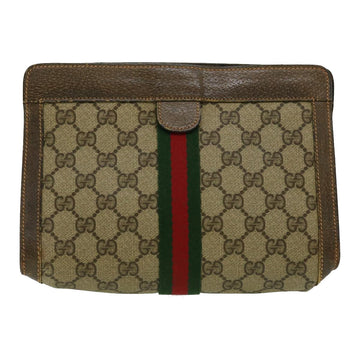 GUCCI VS Canvas Web Sherry Line Clutch Bag Beige Green Red  th2821